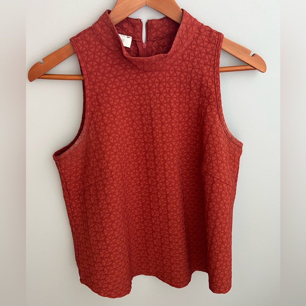 Burnt orange, textured halter top